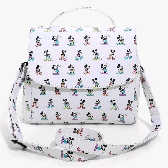Loungefly Handbags - Loungefly White Crossbody Bag with Mickey Mouse Design